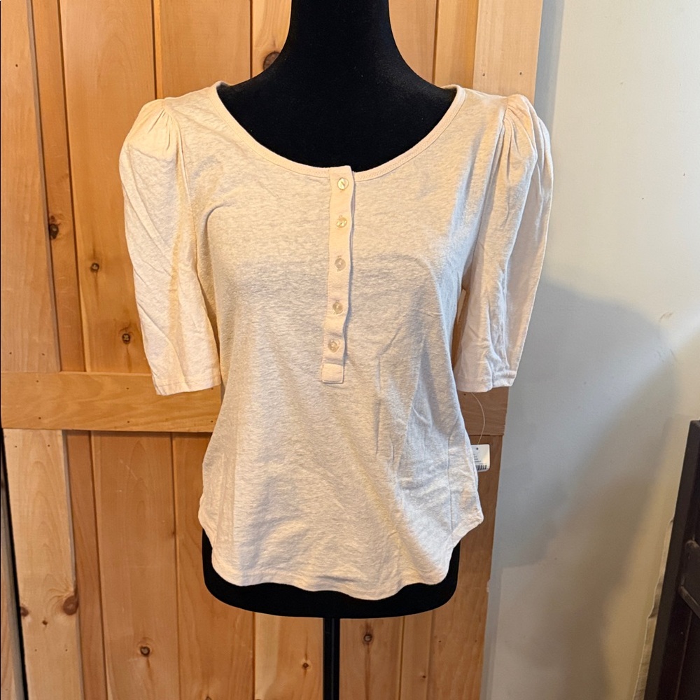 Anthropologie Women's Sand Button-Up Top